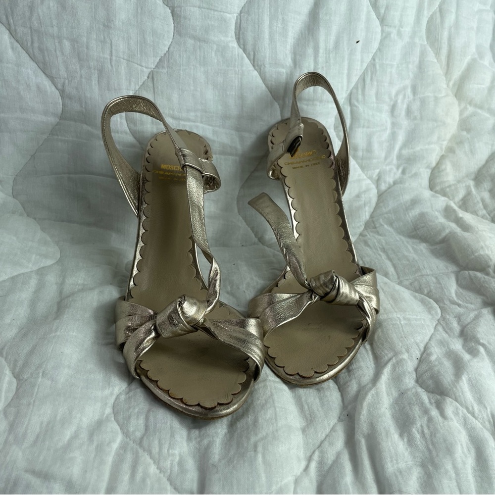 Moschino gold heels